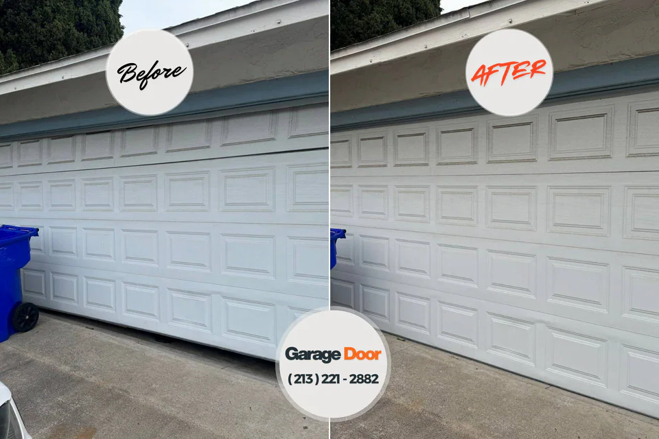 Before and after: garage door repair Madras, OR